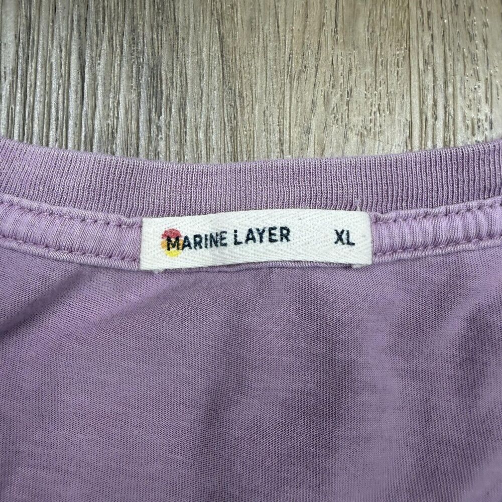 Marine Layer Shirt Mens XL Purple Solid Crewneck Tee T-Shirt Modal Cotton Casual - Picture 4 of 10